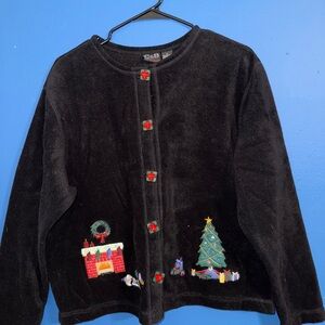 C&B Sport Black Christmas Cardigan